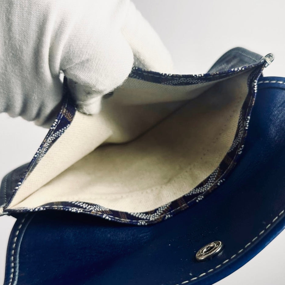 Goyard Navy Blue Saint Louis PM Monogram Shopper Shoulder Tote Bag With Pouch