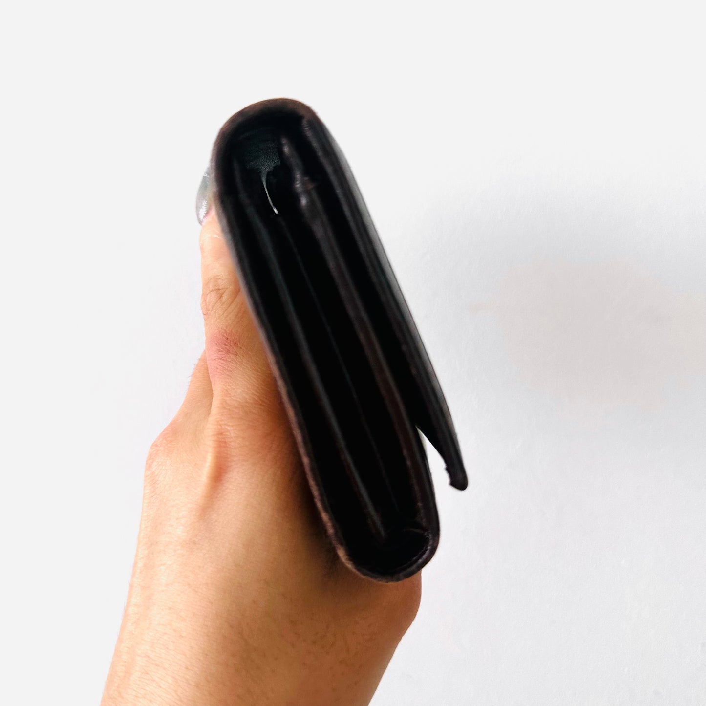 Fendi Dark Brown Zucca FF Monogram Logo Flap Compact Wallet