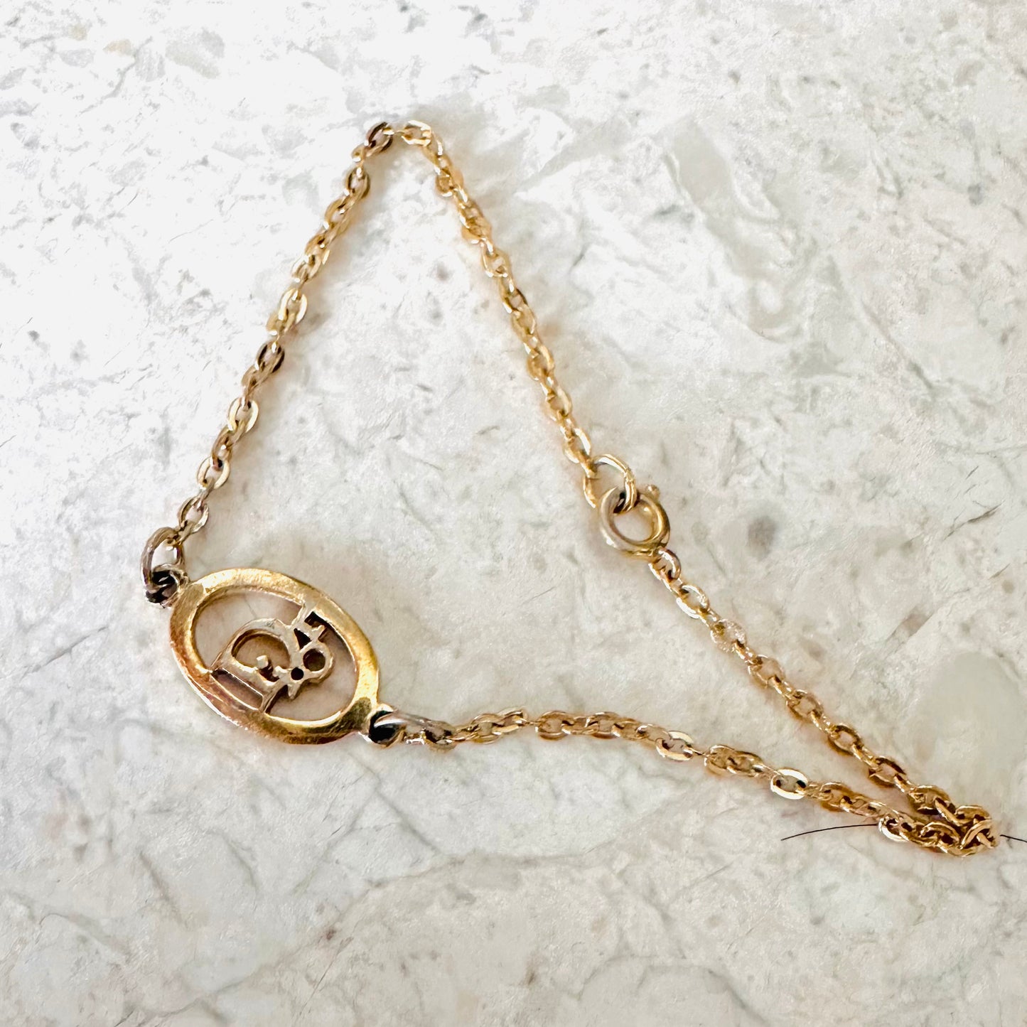 Christian Dior Gold Monogram Logo Bracelet
