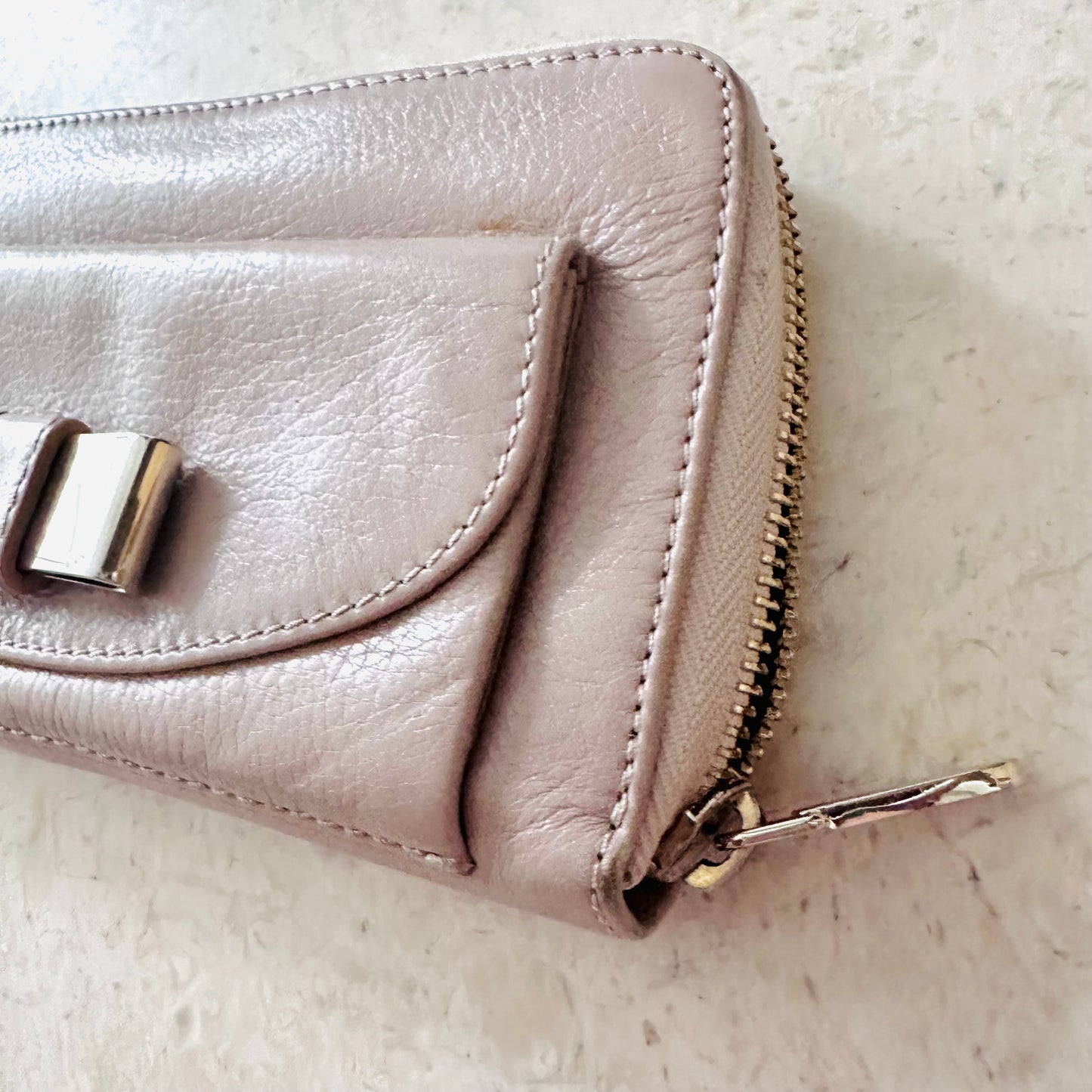 Chloe Pink GHW Leather Zippy Zip Around Long Wallet