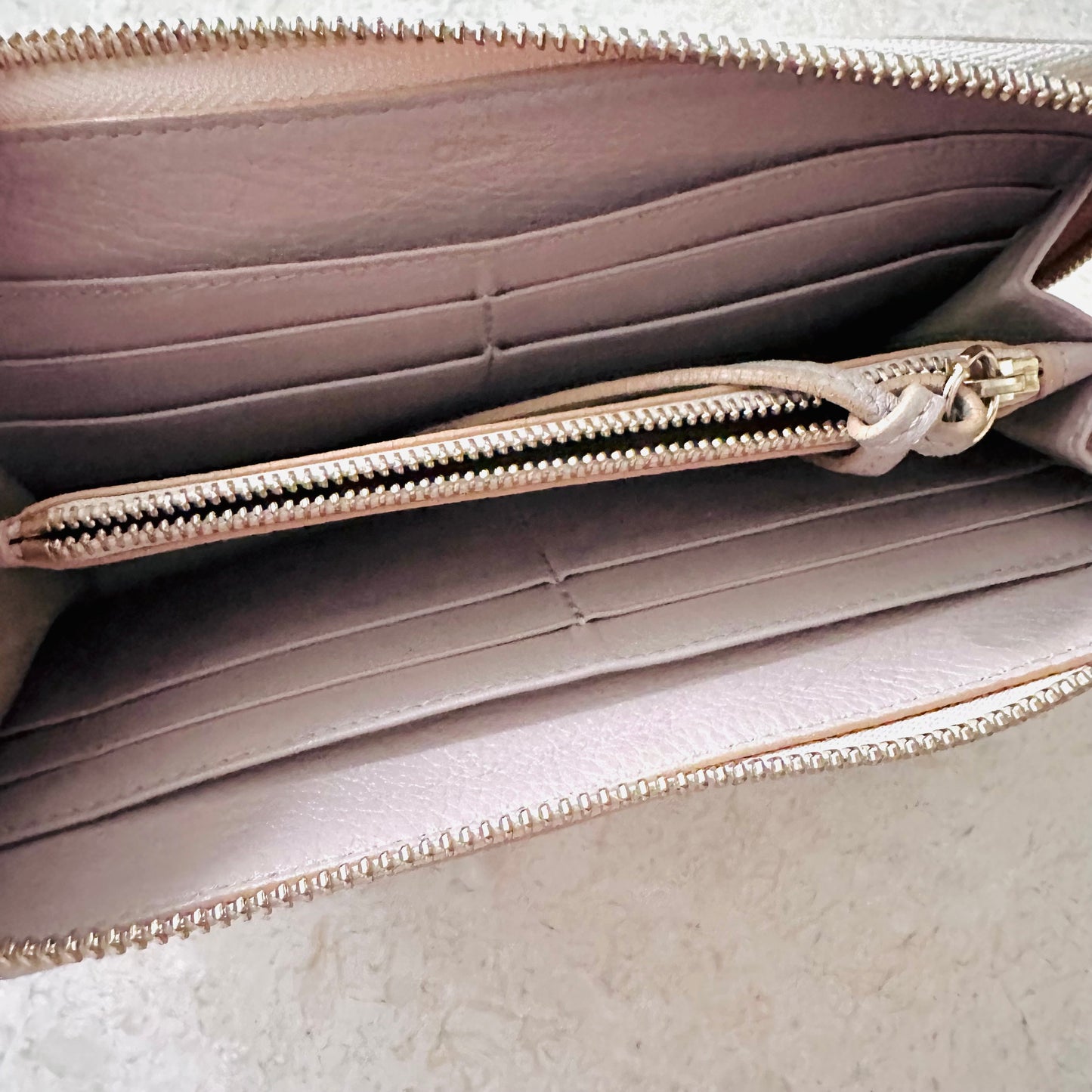 Chloe Pink GHW Leather Zippy Zip Around Long Wallet