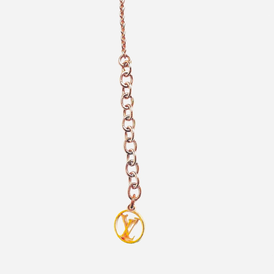 Louis Vuitton LV Essential V Monogram Logo Rose Gold Chain Bracelet