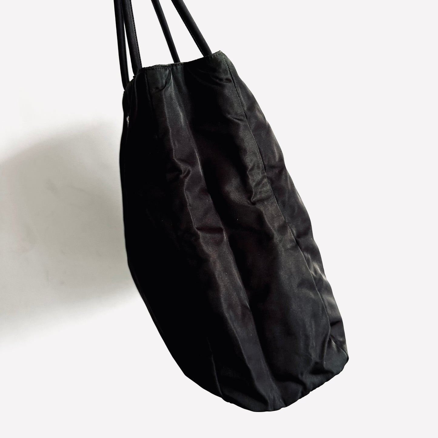 Prada Dark Khaki Tessuto Classic Logo Nylon Shopper Shoulder Tote Bag