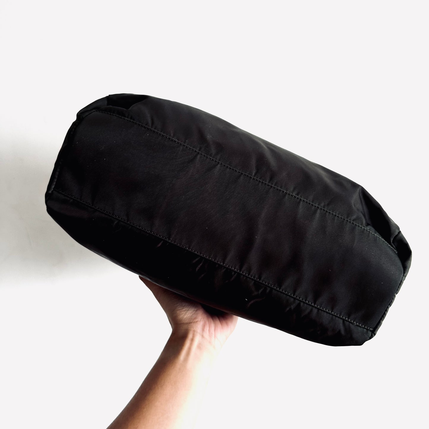 Prada Dark Khaki Tessuto Classic Logo Nylon Shopper Shoulder Tote Bag