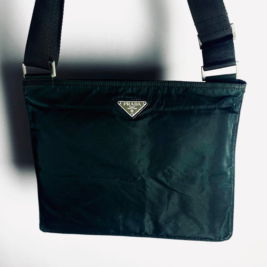 Prada Malachite Jade Classic Logo Tessuto Nylon & Leather Camera Shoulder Sling Bag