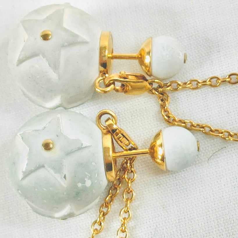 Christian Dior Tribales Pearl CD & Star Gold Classic Chain Monogram Logo Necklace