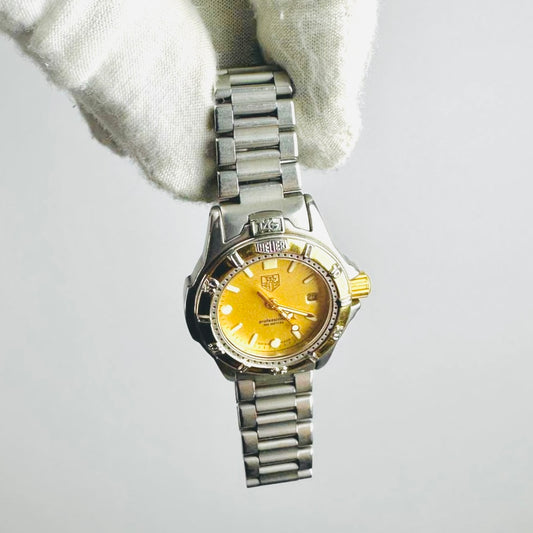 Tag Heuer Professional 995.408 Gold Dial Stainless Steel Quartz 28MM Watch