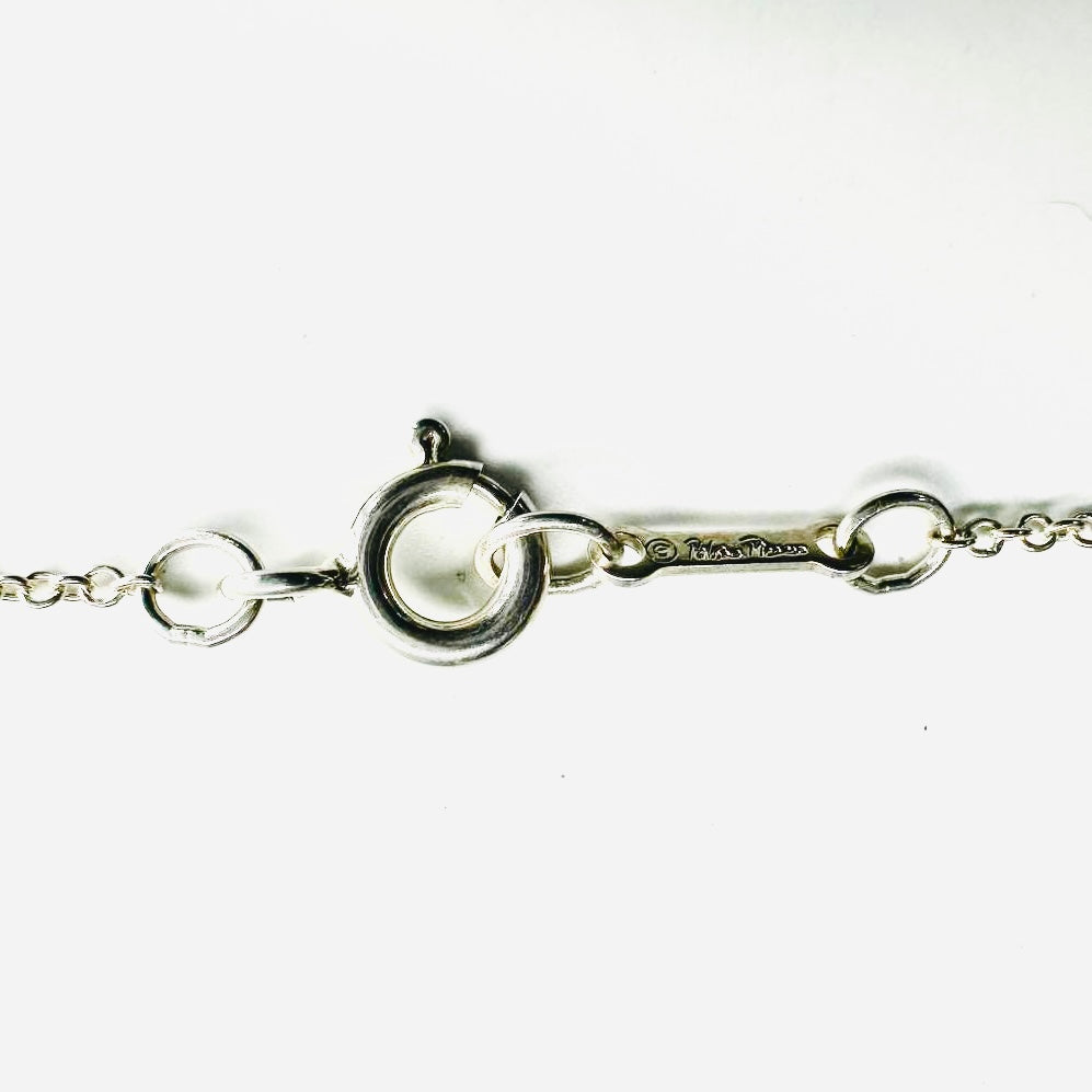 Tiffany & Co T&C Paloma Picasso Infinity Double Heart Pendant Classic 925 Sterling Silver Chain Necklace