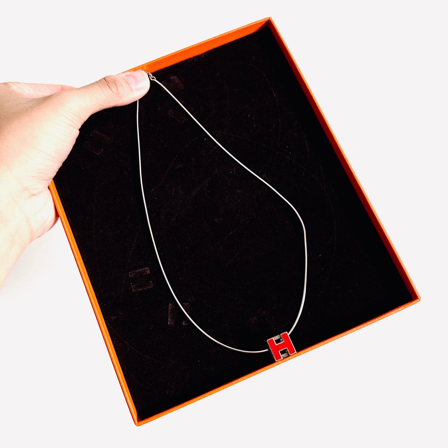 Hermes Cube H Cage D’Hermes Red Pendant Necklace