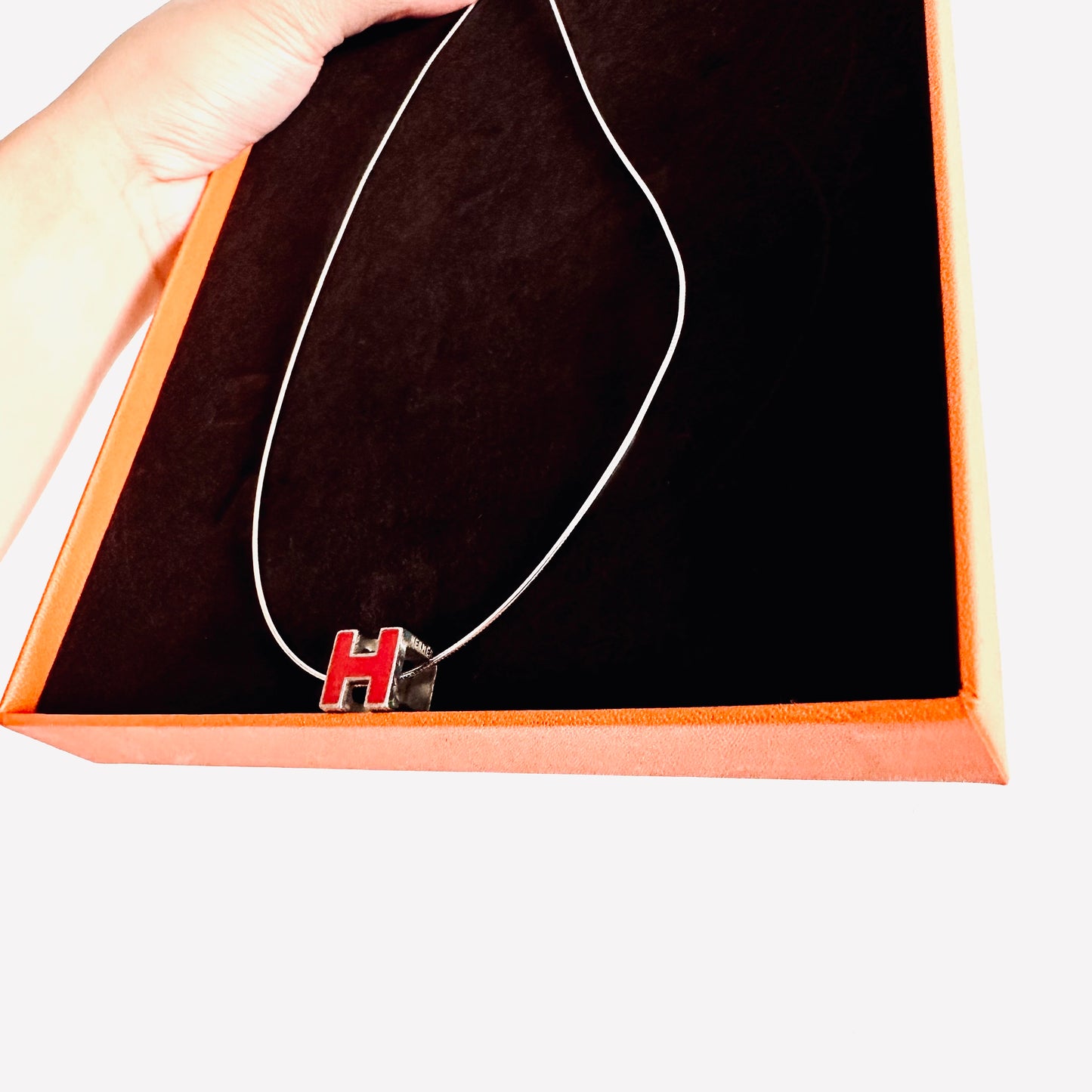 Hermes Cube H Cage D’Hermes Red Pendant Necklace