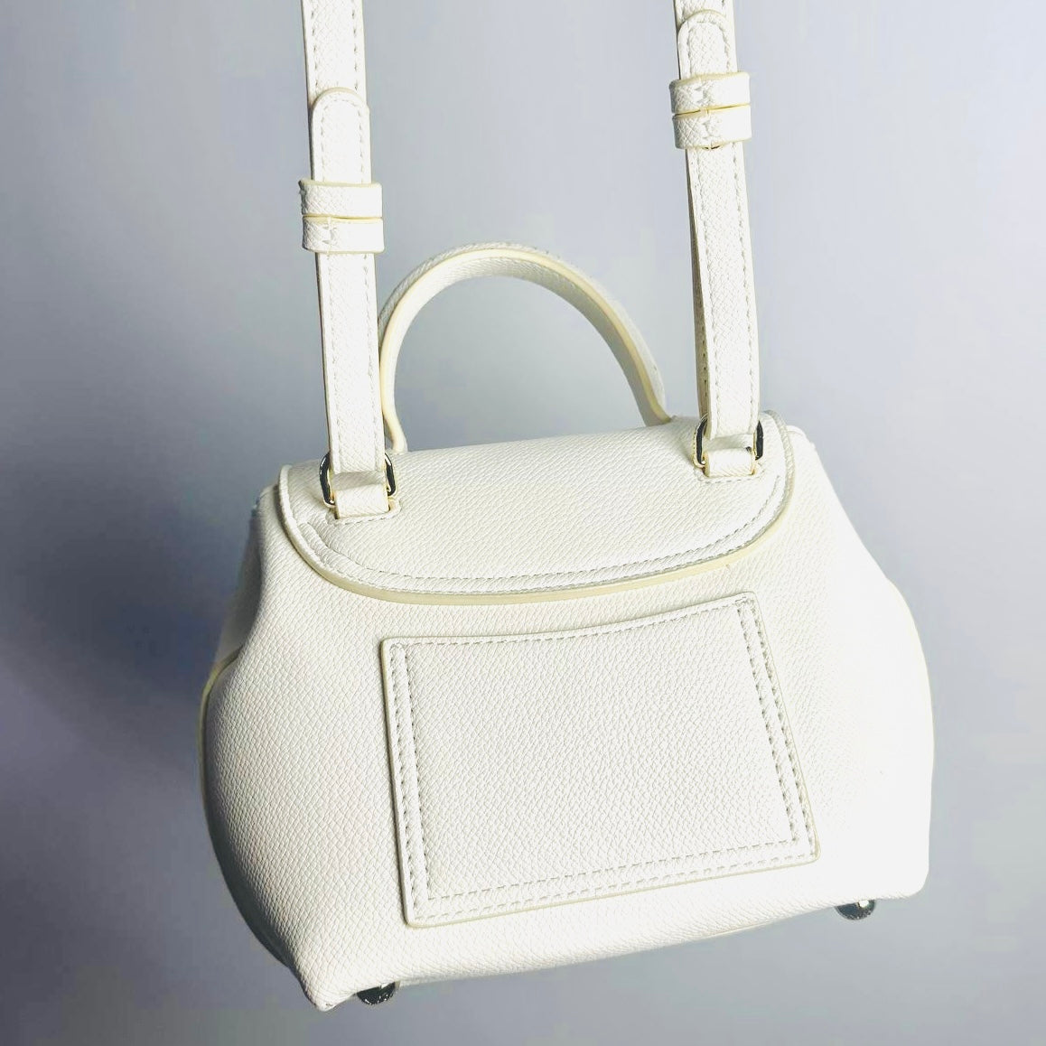 Polene Numéro Numero Un Nano White GHW Leather Top Handle 2-Way Shoulder Sling Bag