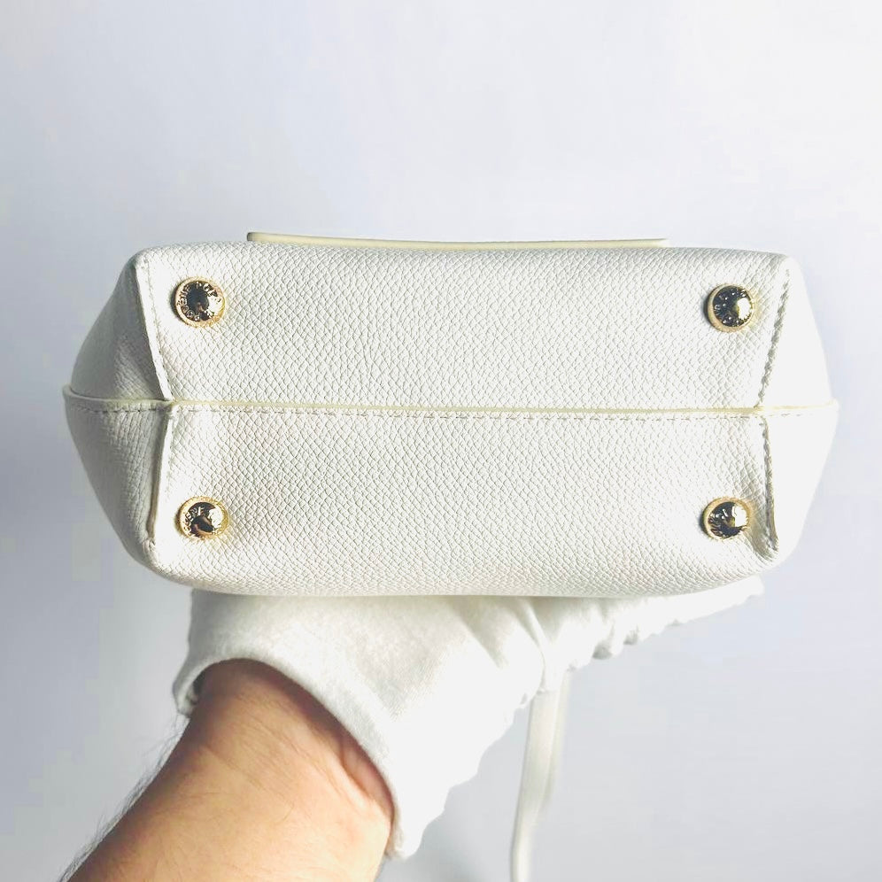 Polene Numéro Numero Un Nano White GHW Leather Top Handle 2-Way Shoulder Sling Bag