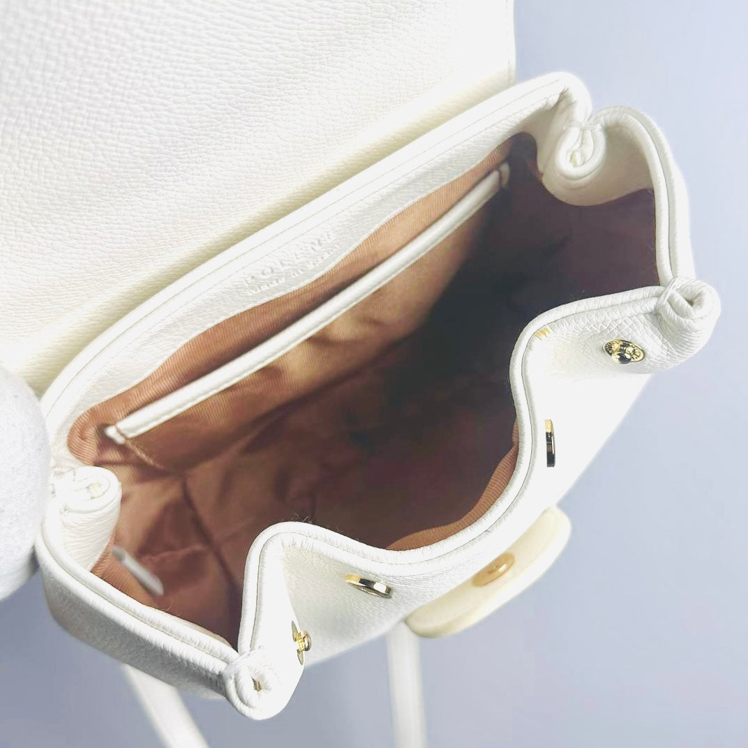 Polene Numéro Numero Un Nano White GHW Leather Top Handle 2-Way Shoulder Sling Bag