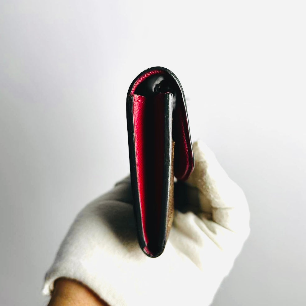 Louis Vuitton LV Emilie Monogram Logo / Pink Fuchsia GHW Flap Long Wallet