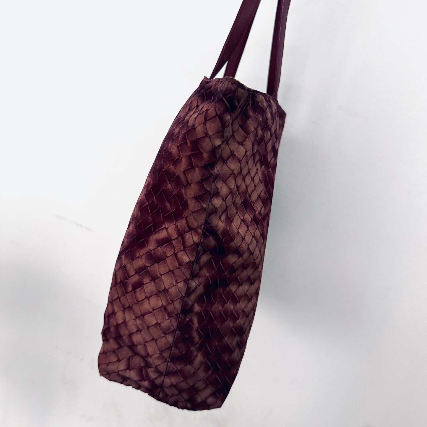 Bottega Veneta BV Pink Intrecciato Intrecciomirage Printed Woven Fabric Shopper Shoulder Tote Bag