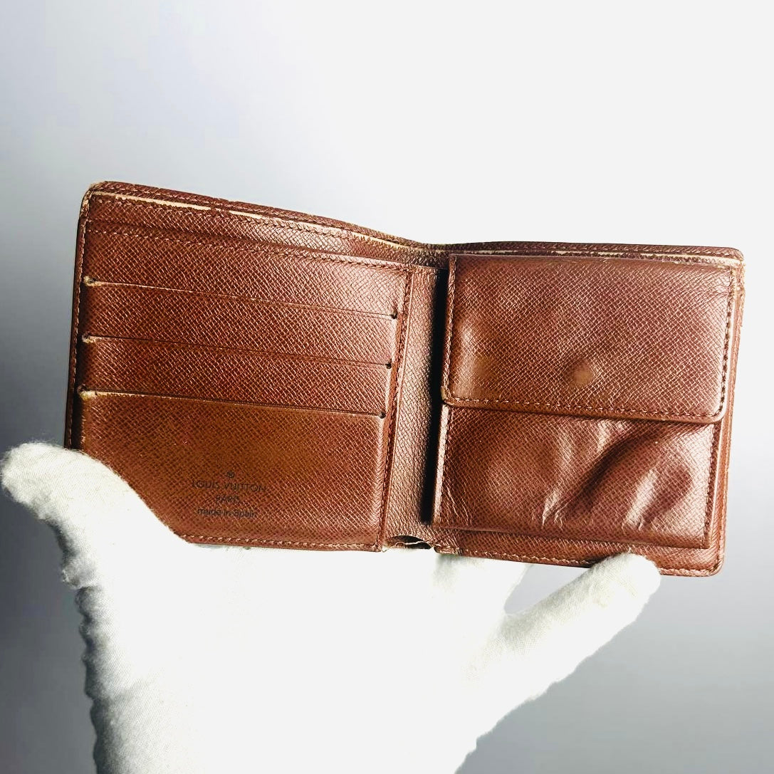 Louis Vuitton LV Monogram Logo GHW Marco Multiple Bifold Compact Flap Wallet