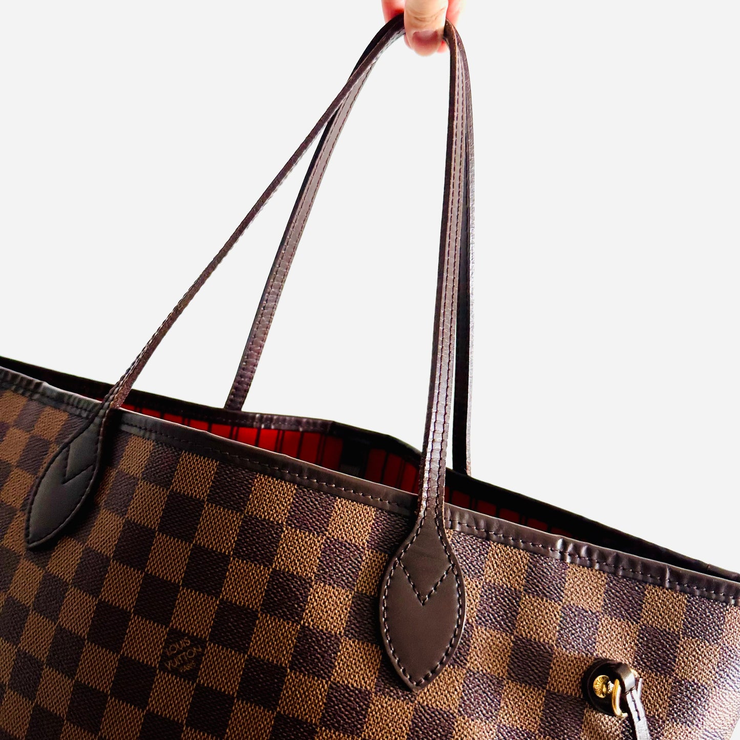 Louis Vuitton LV Damier Ebene DE Neverfull MM Monogram Logo GHW Shopper Shoulder Tote Bag