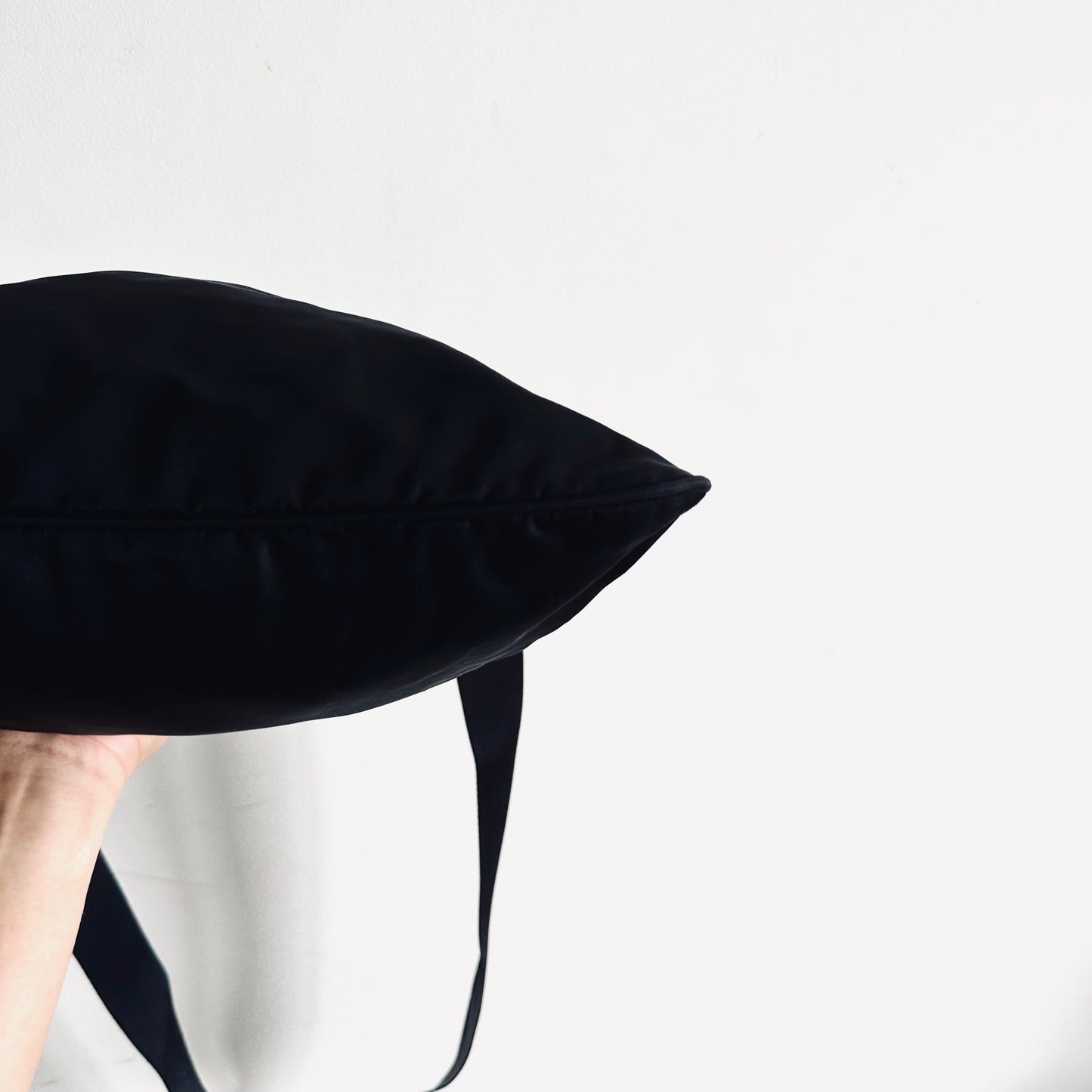 Prada Black Tessuto Nylon & Leather Classic Logo Camera Shoulder Sling Bag