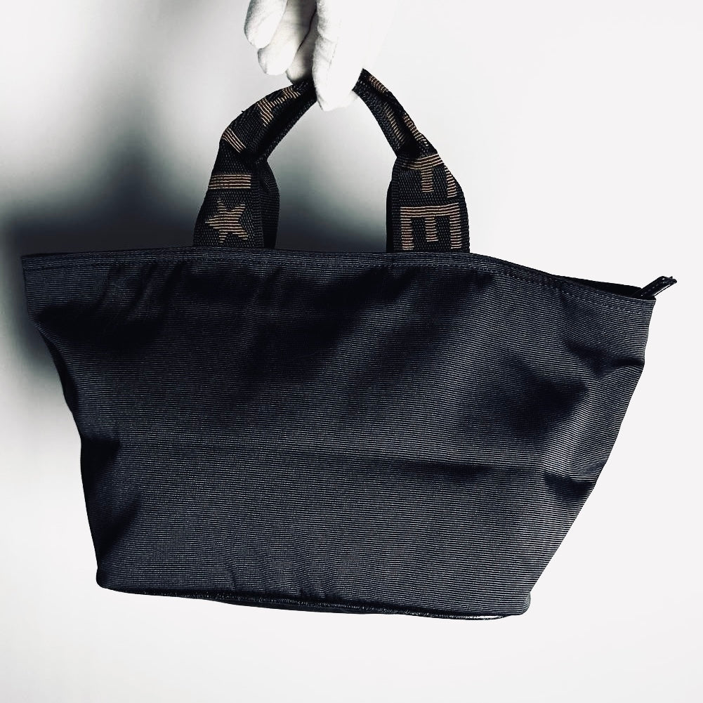 Fendi Black Zucca FF Roma Monogram Logo Bucket Shopper Tote Bag