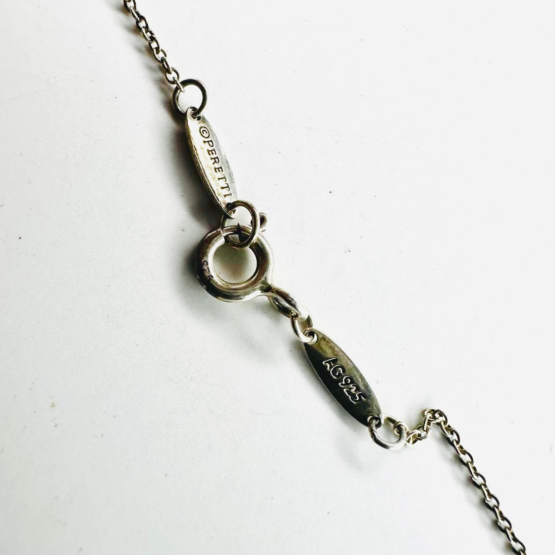 Tiffany & Co T&C Elsa Perreti Small Open Heart Pendant Classic 925 Sterling Silver Chain Necklace