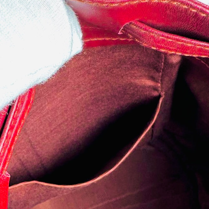 Cartier Must / Mast de Cartier Burgundy Maroon Red GHW Smooth Leather Bucket Shoulder Sling Bag