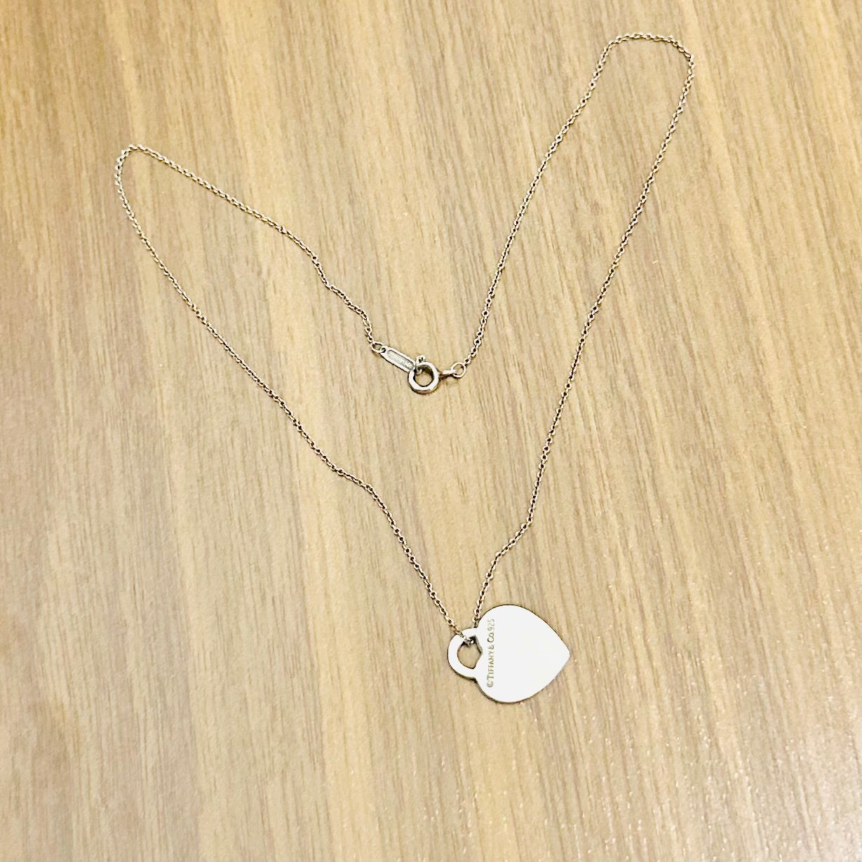 Tiffany & Co T&C Return To Tiffany Padlock Large Heart Pendant Classic Sterling Silver 925 Chain Necklace