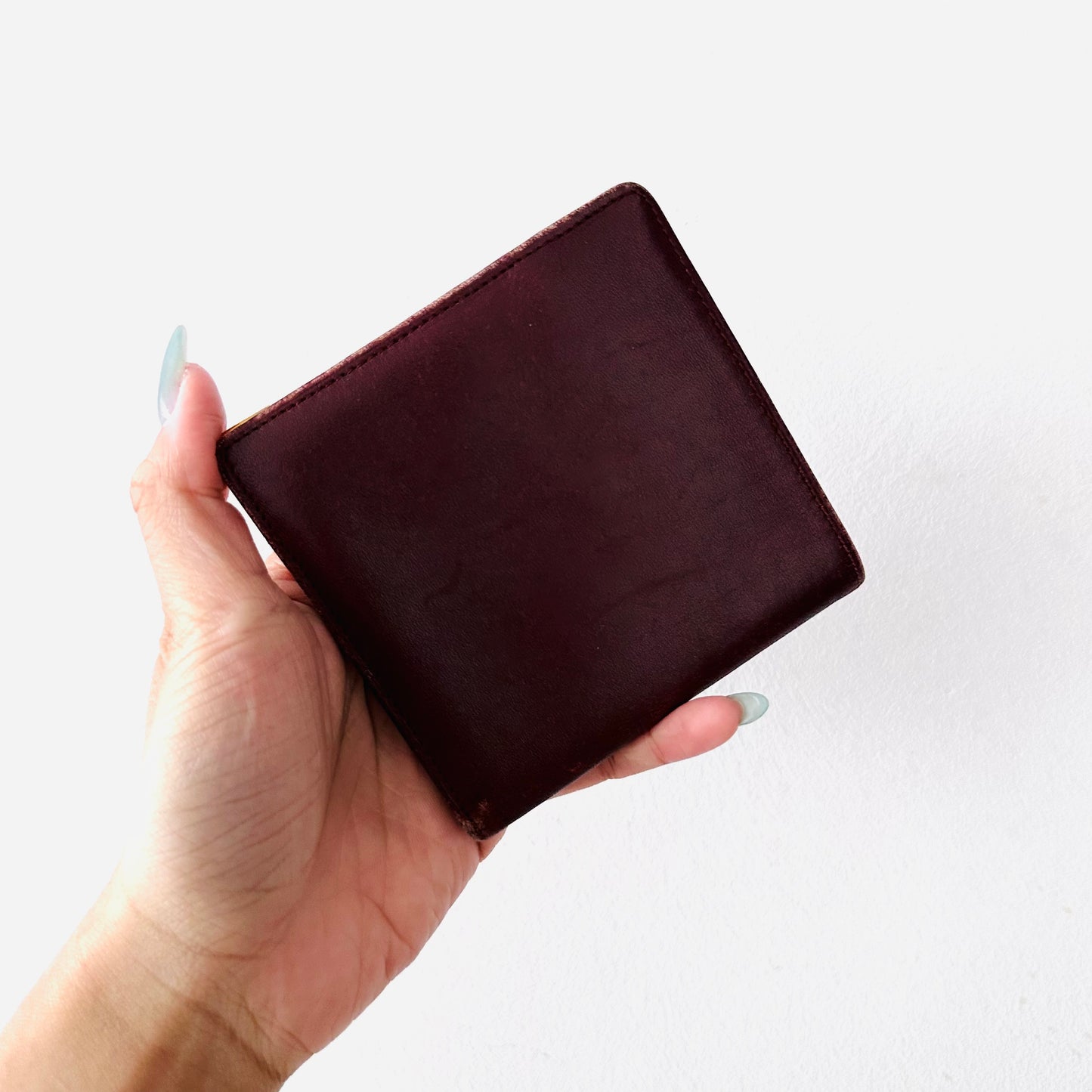 Cartier Must / Mast de Cartier Maroon Red GHW Smooth Leather Bifold Compact Wallet