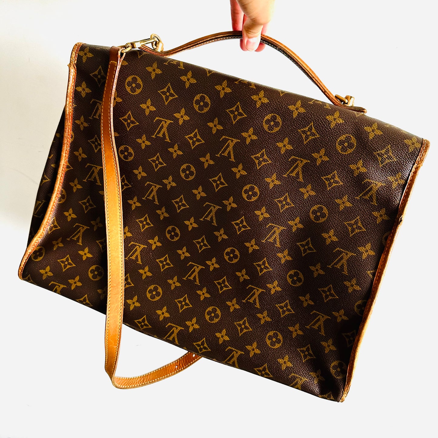 Louis Vuitton LV Bel Air Ivy Beverly Monogram Logo GHW 2-Way Top Handle Shoulder Sling Tote Bag