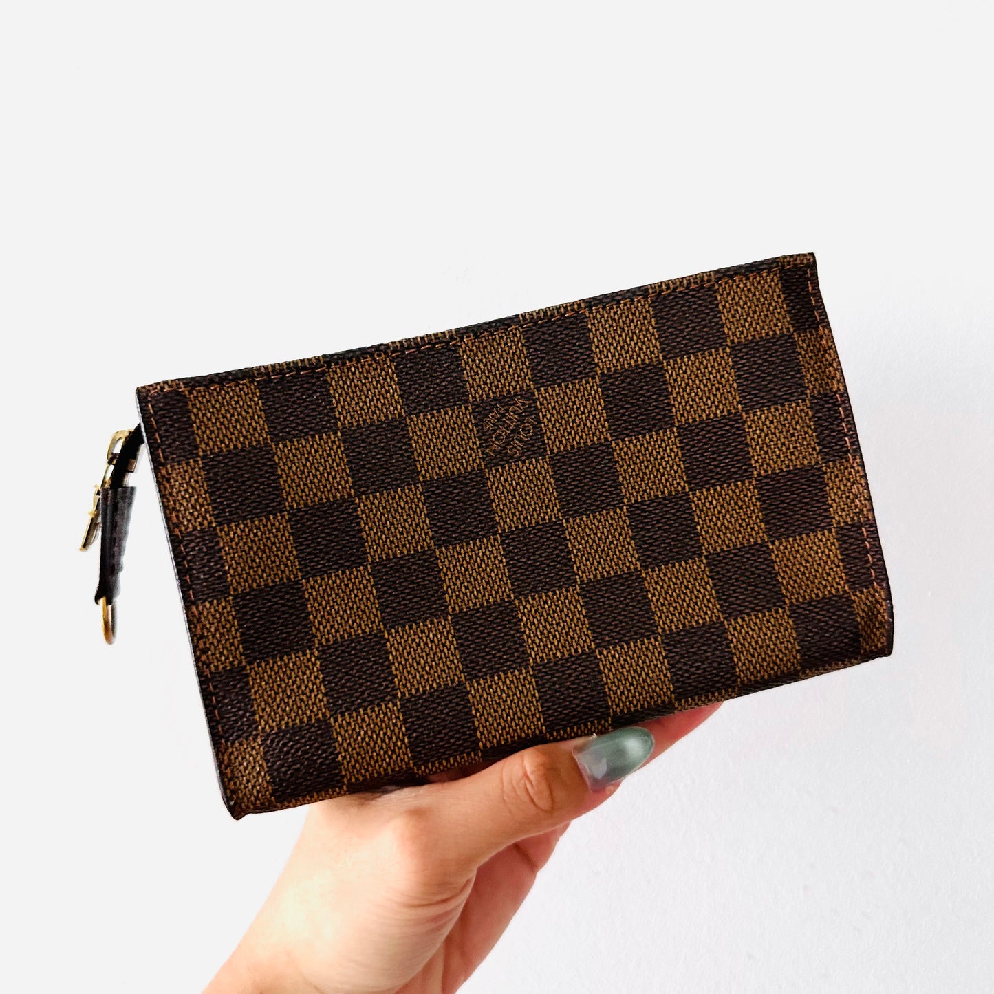 Louis Vuitton LV Damier Ebene DE Monogram Logo GHW Toiletry Pouch