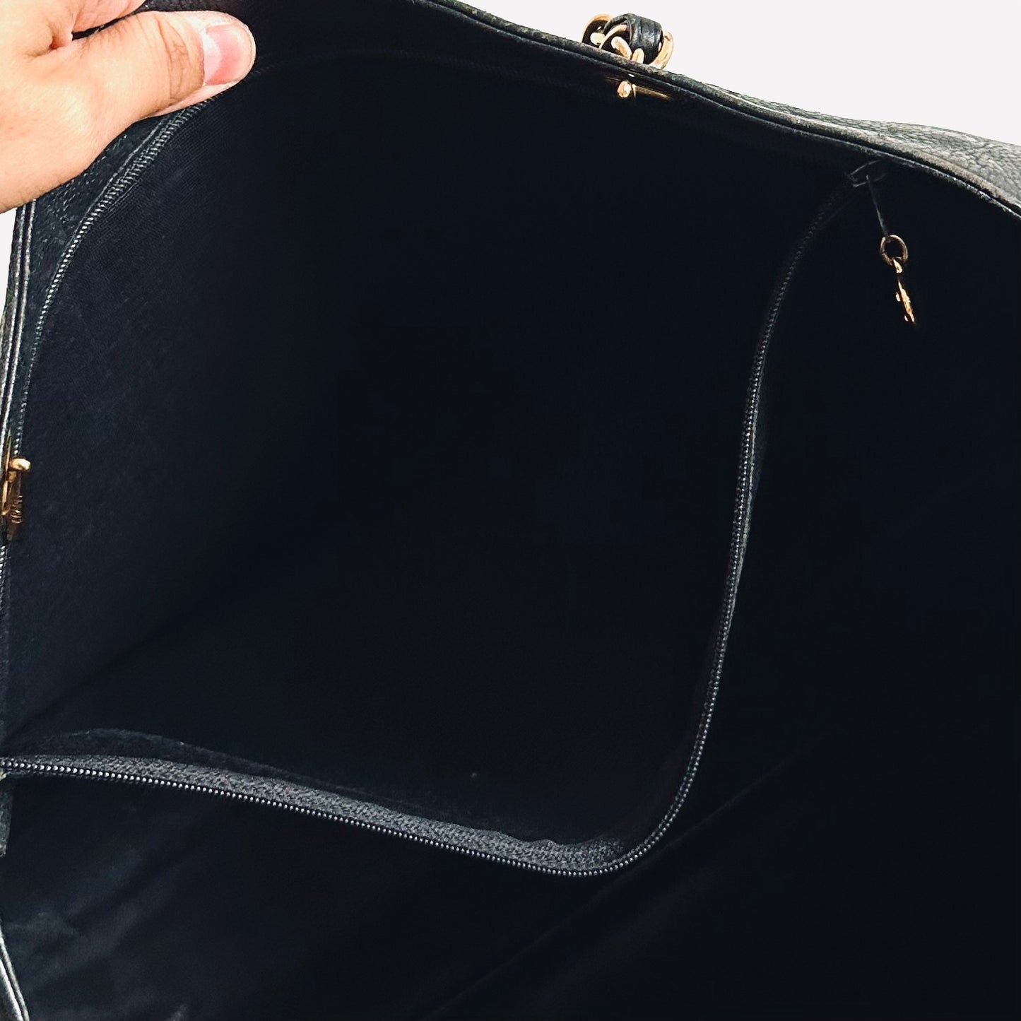 Chanel Black GHW Giant CC Logo Caviar Leather Vintage Shopper Shoulder Tote Bag