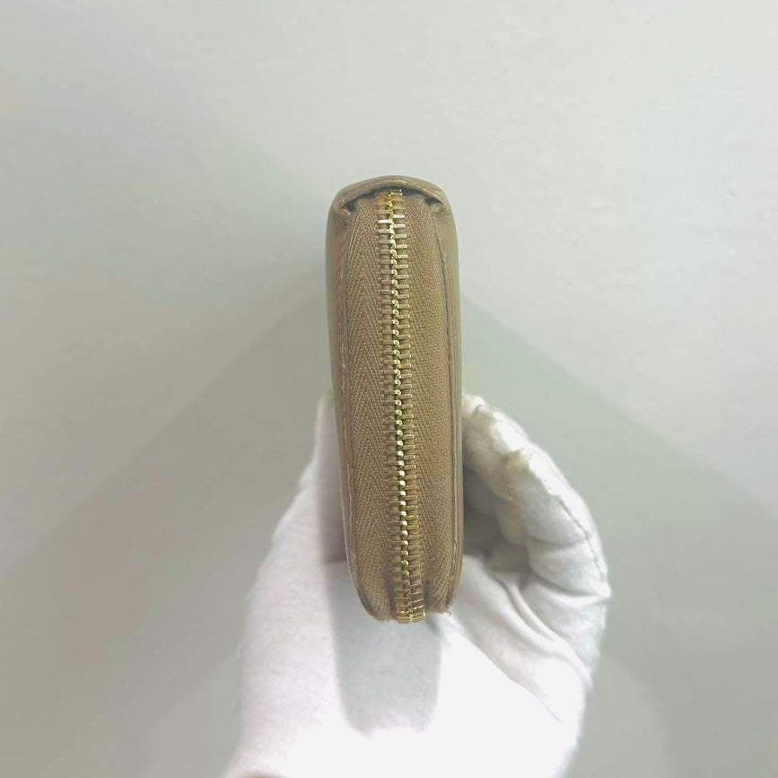 YSL Yves Saint Laurent Warm Taupe GHW Cassandre Smooth Leather Zippy Zip Around Long Wallet