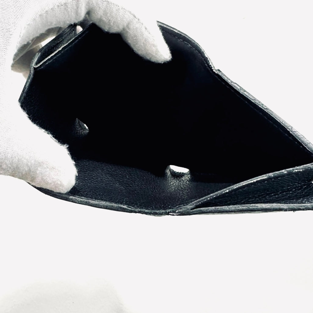 Louis Vuitton LV Zoe Black Empreinte Leather Monogram Logo GHW Flap Compact Trifold Wallet