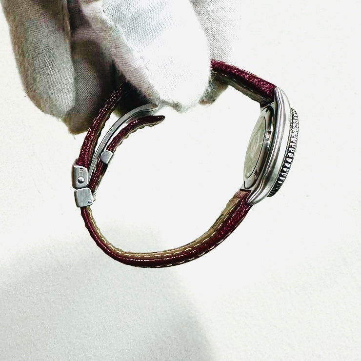 Tag Heuer Professional WI 1311 Grey Dial Stainless Steel Maroon Leather Strap Quartz 27MM Watch