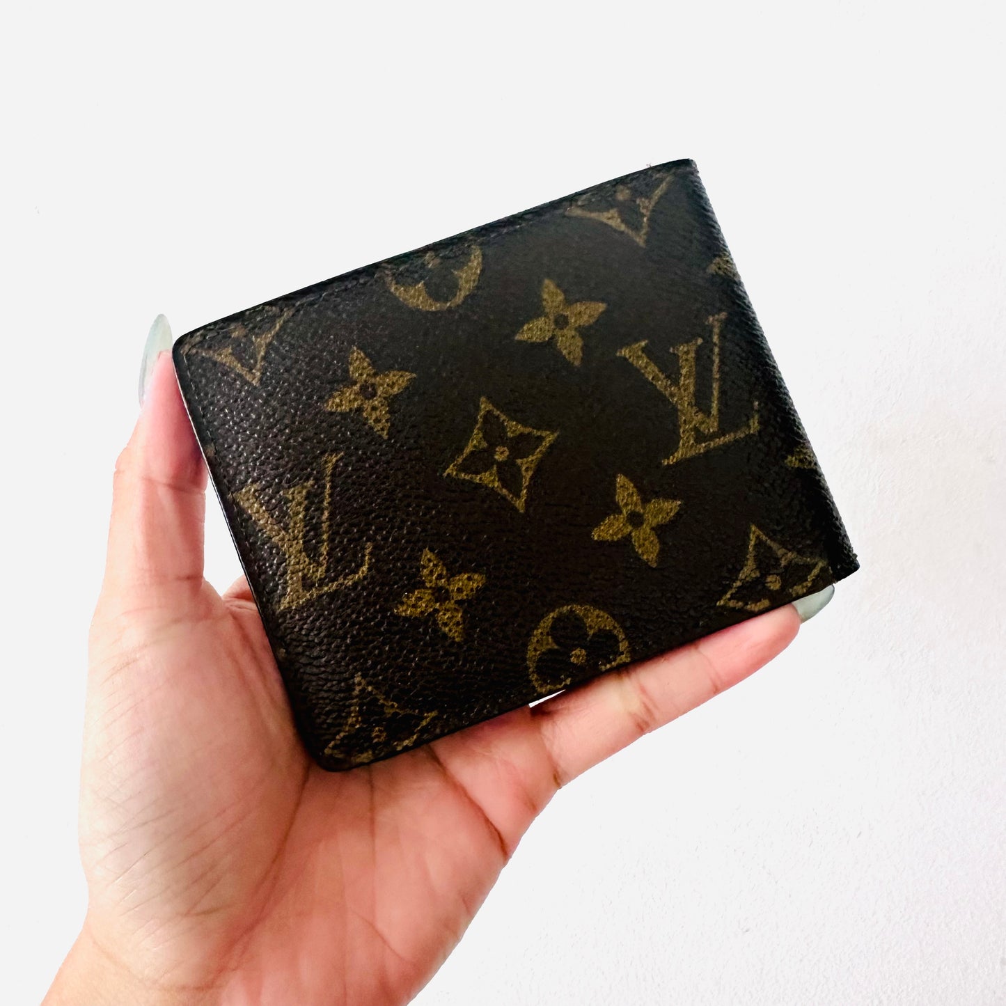 Louis Vuitton LV Porte Monnaie Marco Monogram Logo Flap Slim Bifold Wallet