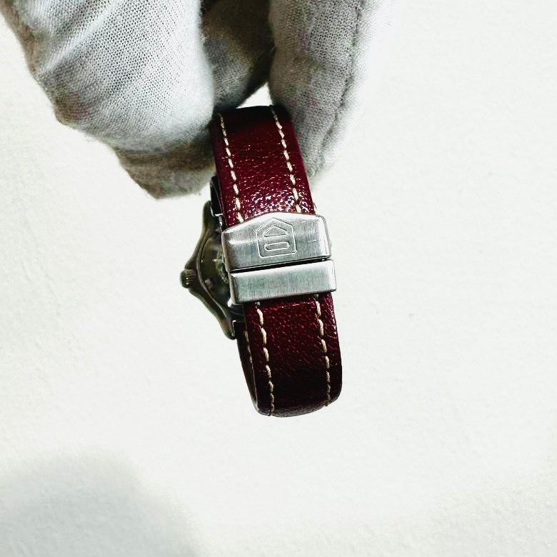 Tag Heuer Professional WI 1311 Grey Dial Stainless Steel Maroon Leather Strap Quartz 27MM Watch