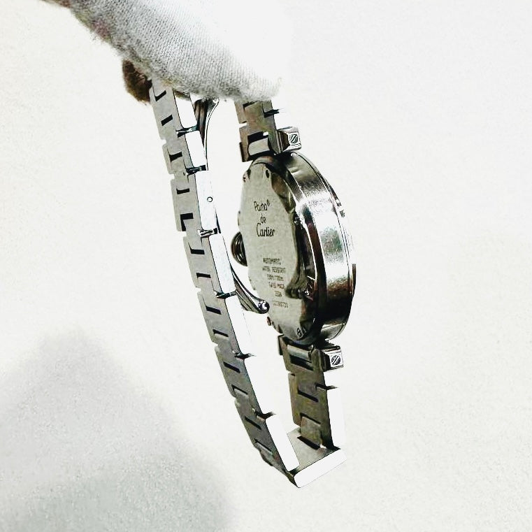Cartier Pasha Stainless Steel White Round Dial Monogram Logo 35MM Automatic Watch