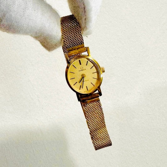 Omega Geneve Rolled Gold Oval Dial Stainless Steel Vintage 19MM Watch