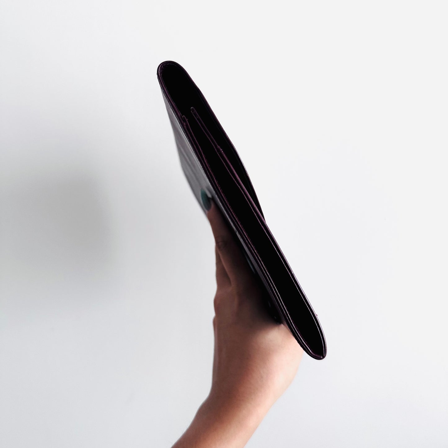 Cartier Must / Mast de Cartier Burgundy Red Maroon GHW Smooth Leather Flap Pouch Clutch Case