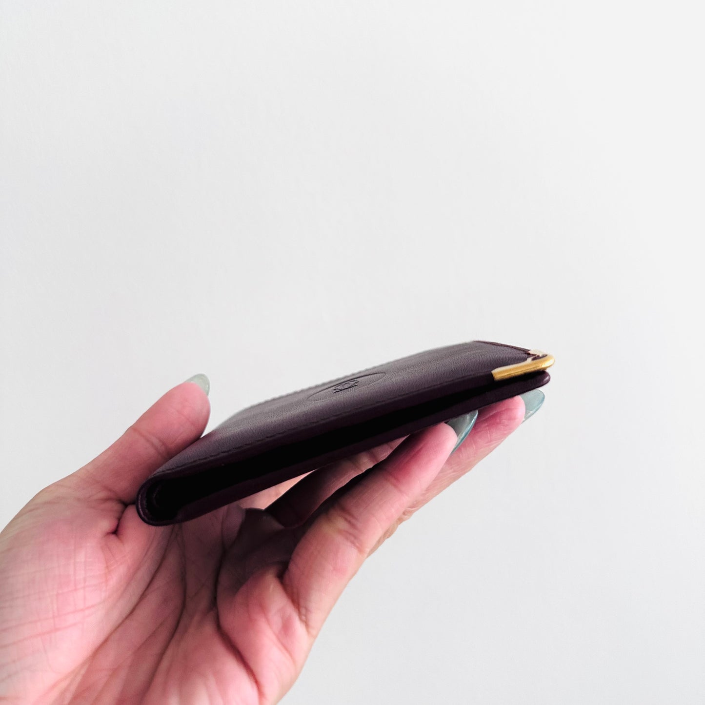 Cartier Must / Mast de Cartier Maroon GHW Smooth Leather Bifold Compact Wallet