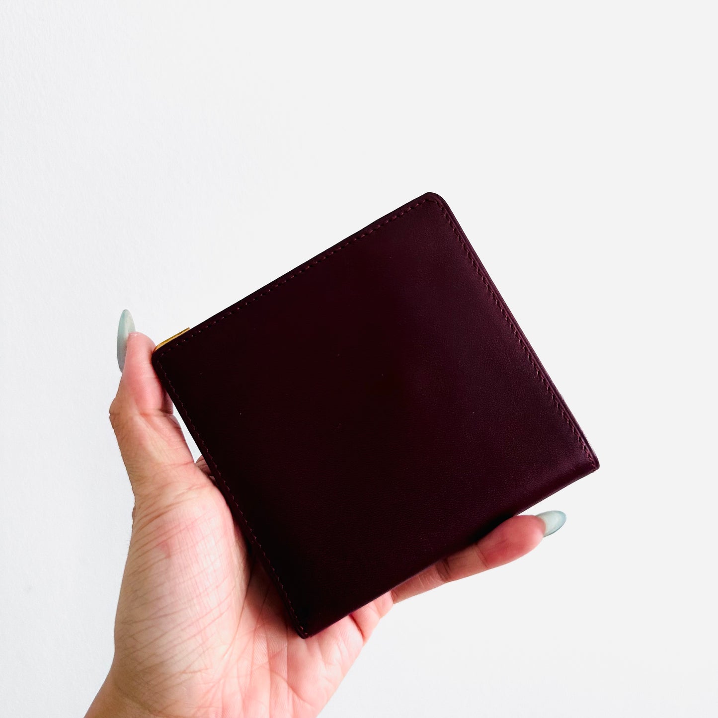 Cartier Must / Mast de Cartier Maroon GHW Smooth Leather Bifold Compact Wallet