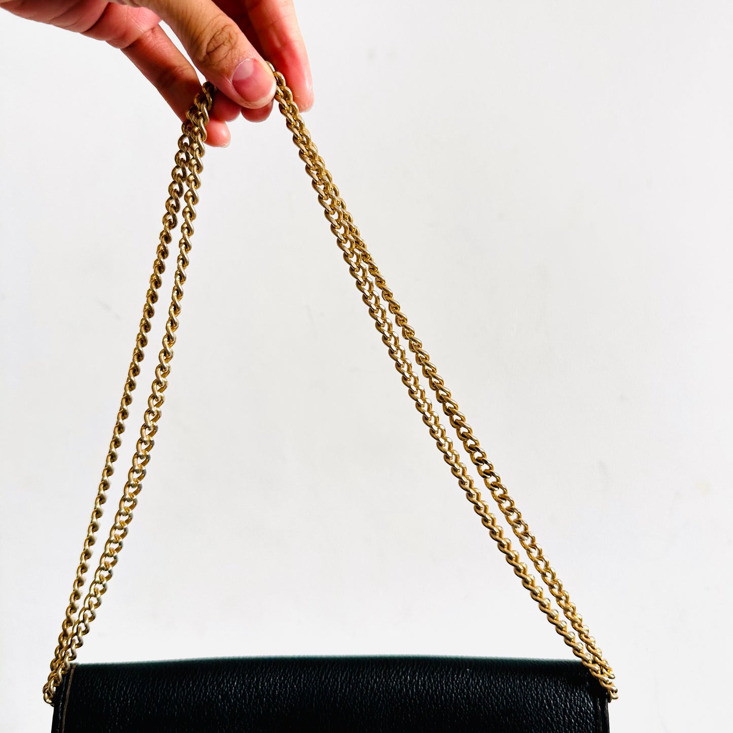 Christian Dior CD Black GHW Grained Leather Monogram Logo Vintage 2-Way Flap Shoulder Sling Bag