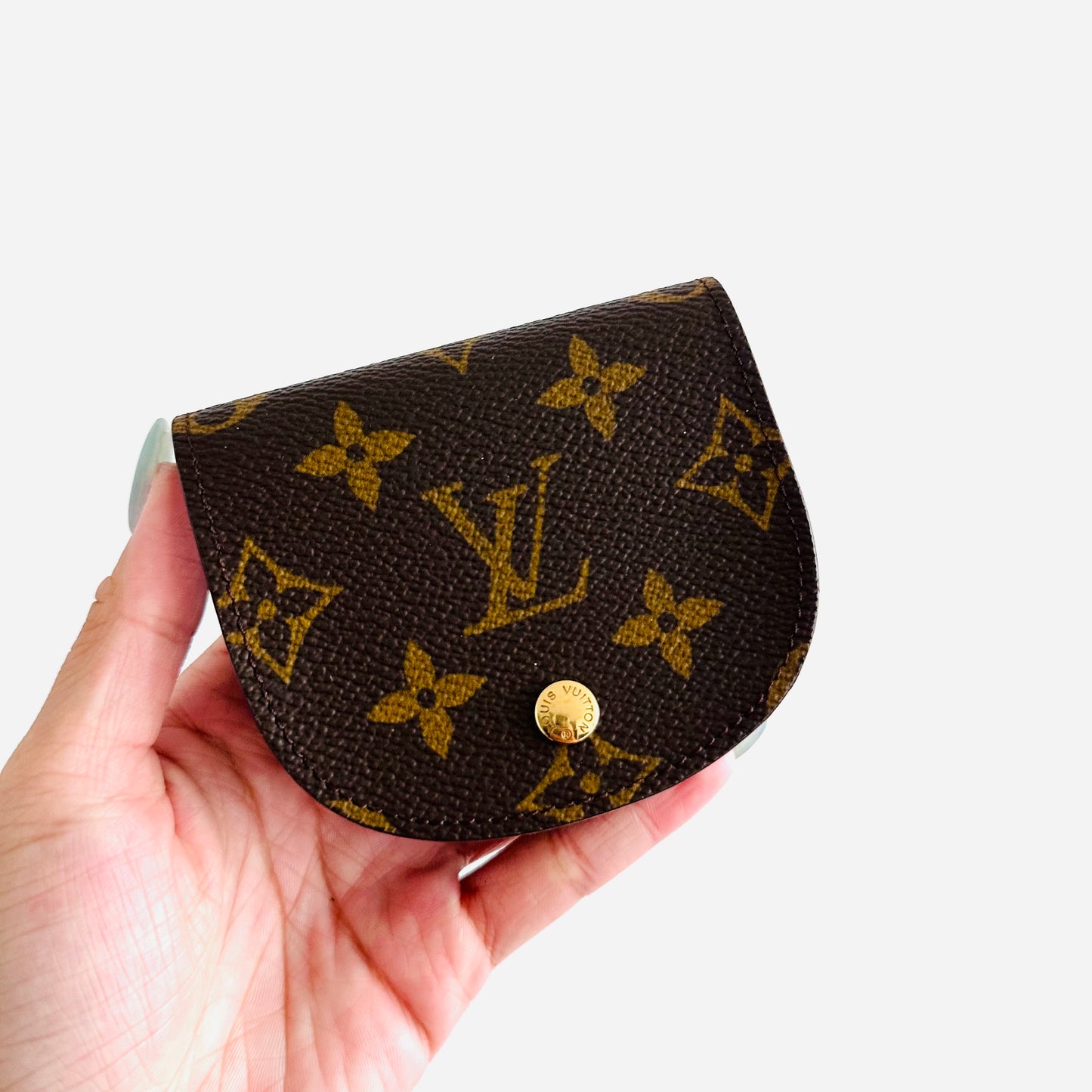 Louis Vuitton LV Monogram Logo Compact Flap Coin Purse Wallet