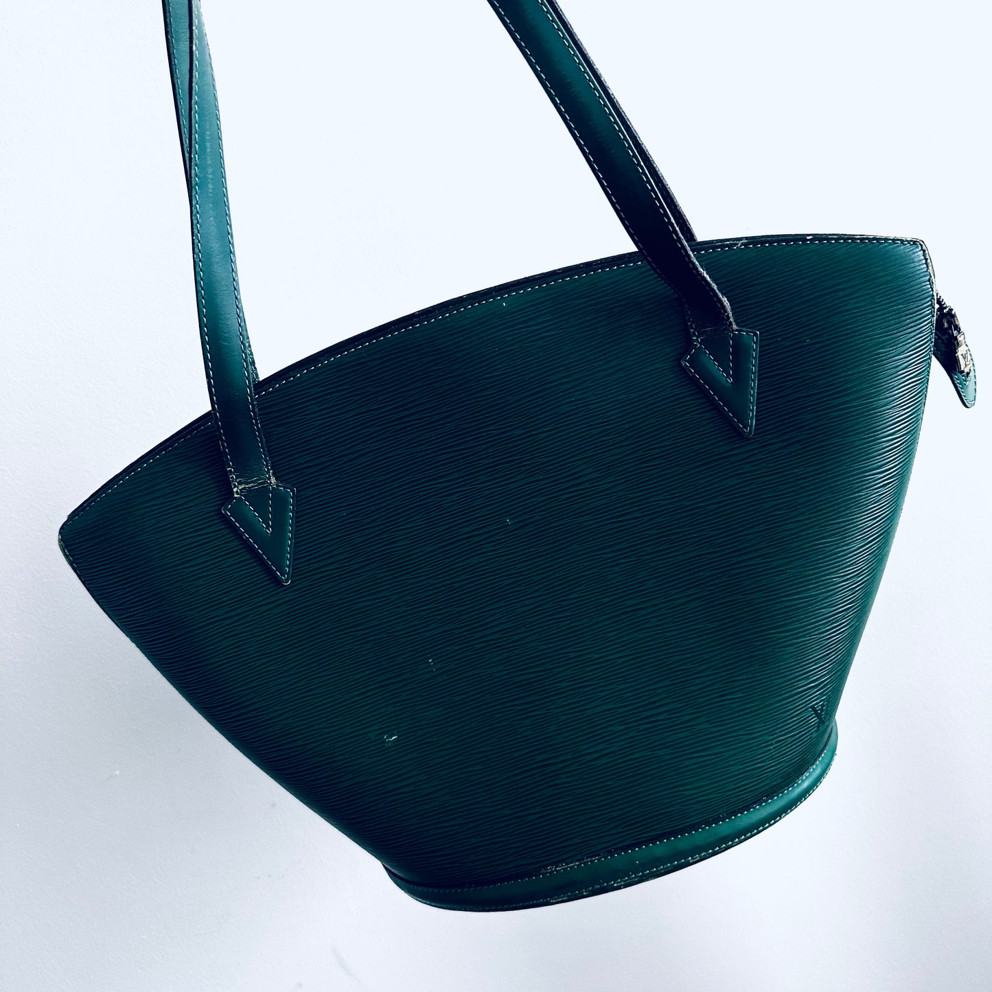 Louis Vuitton LV Green GHW Saint Jacques Epi Leather Monogram Logo Bucket Shopper Shoulder Tote Bag