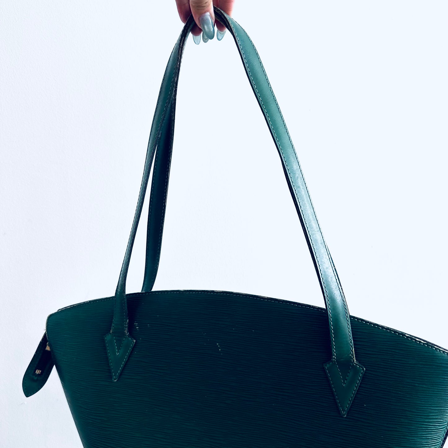 Louis Vuitton LV Green GHW Saint Jacques Epi Leather Monogram Logo Bucket Shopper Shoulder Tote Bag