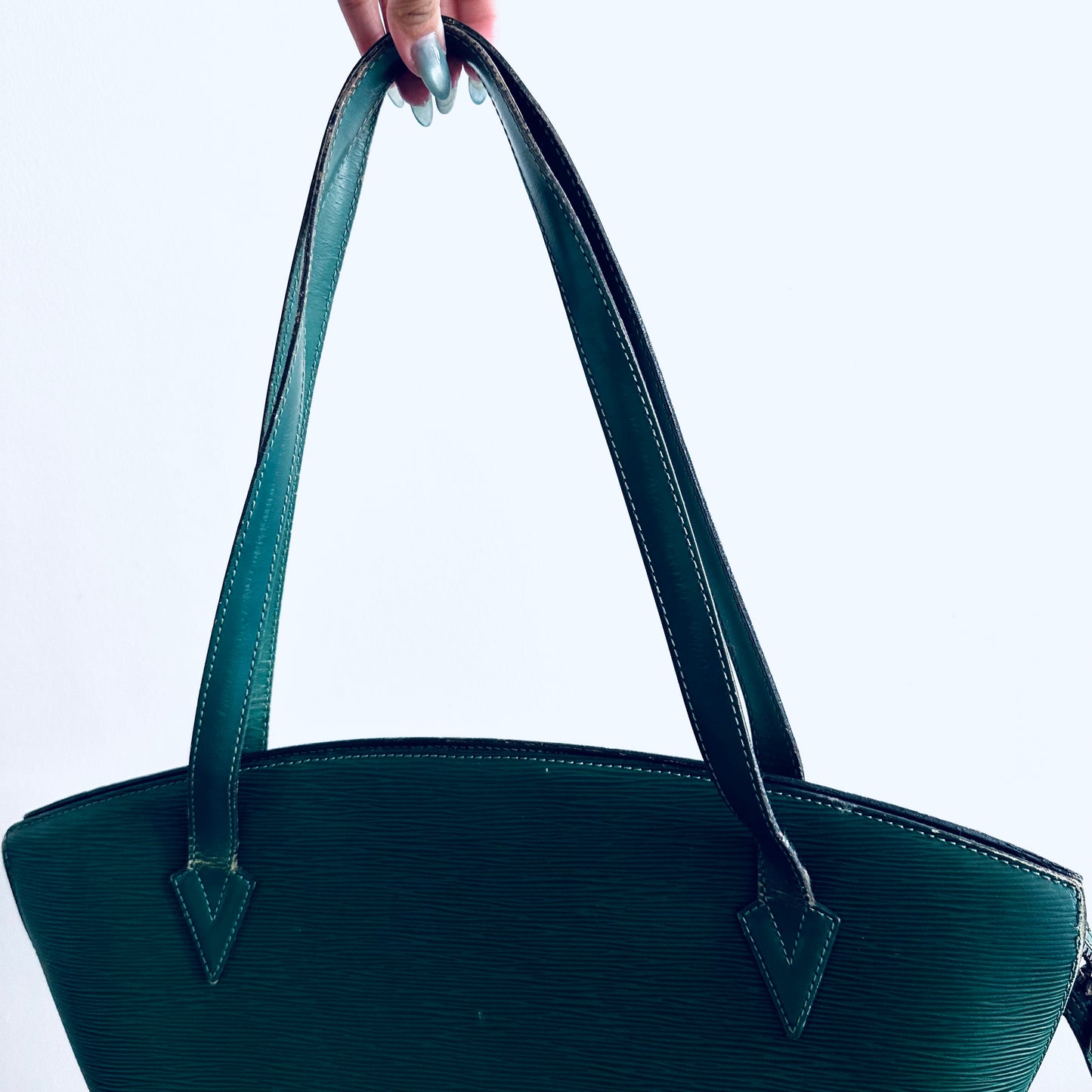 Louis Vuitton LV Green GHW Saint Jacques Epi Leather Monogram Logo Bucket Shopper Shoulder Tote Bag