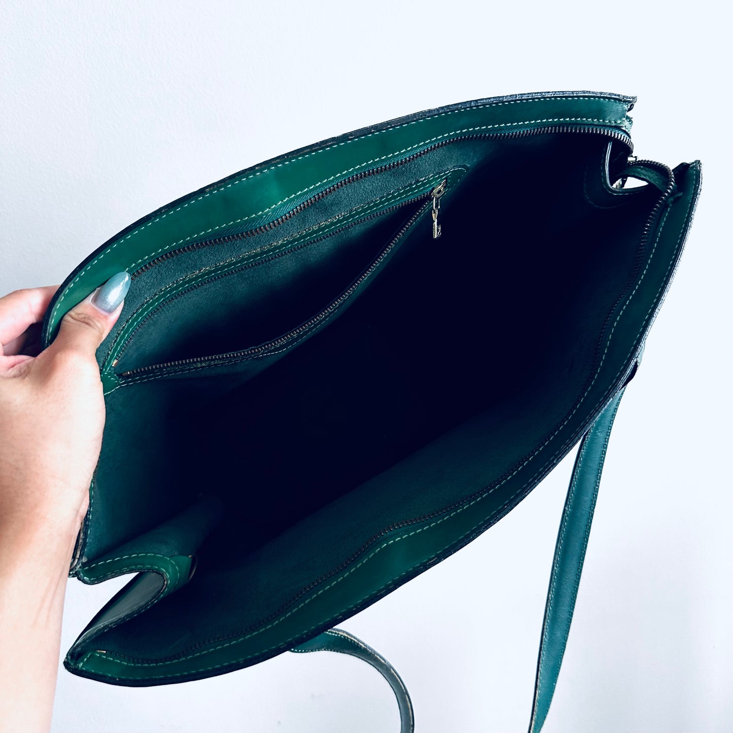 Louis Vuitton LV Green GHW Saint Jacques Epi Leather Monogram Logo Bucket Shopper Shoulder Tote Bag