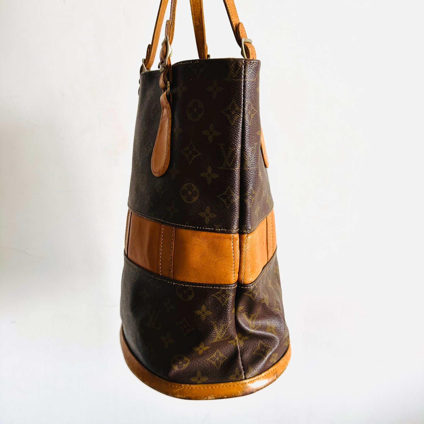 Louis Vuitton LV French Company Bucket Monogram Logo Vintage Shoulder Tote Bag