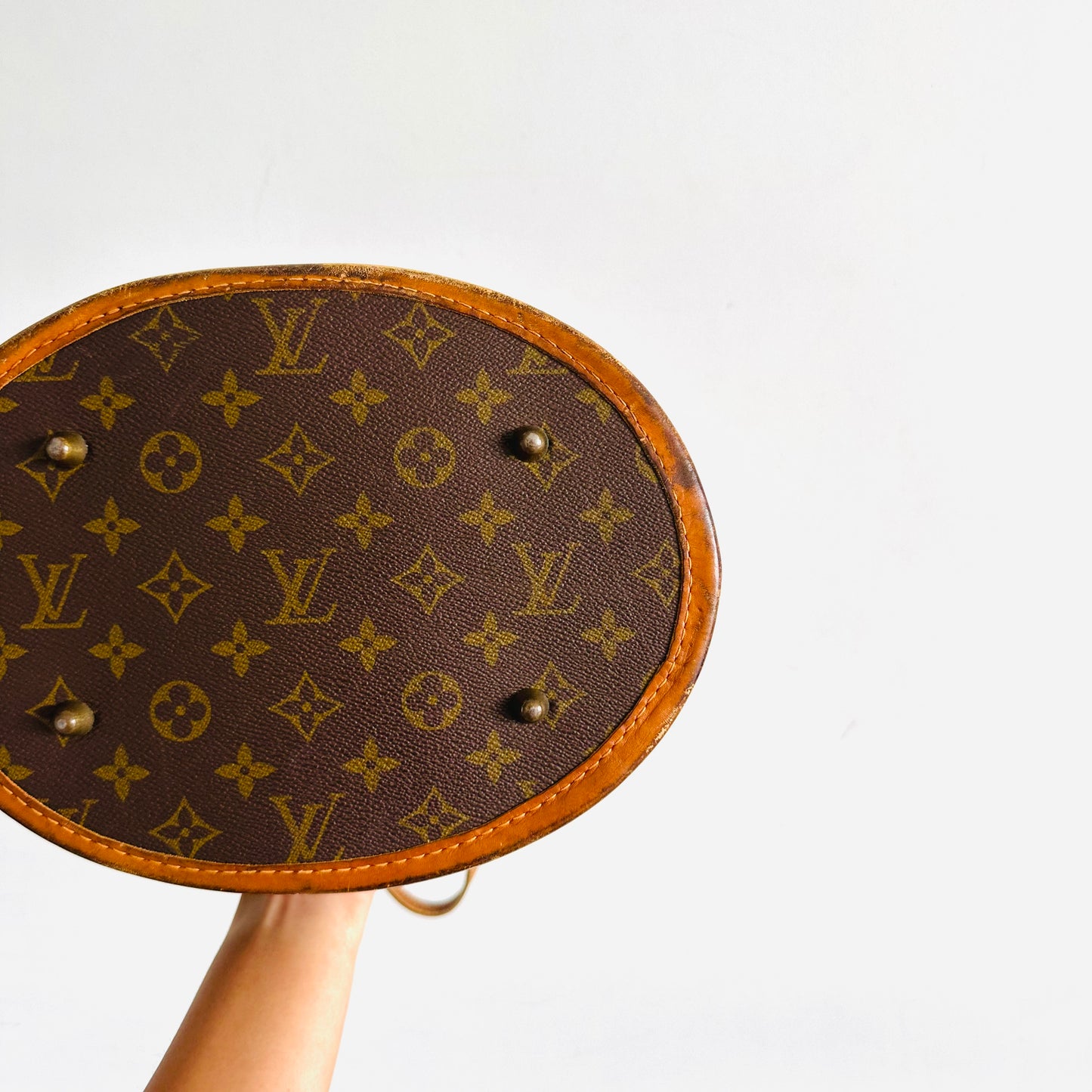 Louis Vuitton LV French Company Bucket Monogram Logo Vintage Shoulder Tote Bag