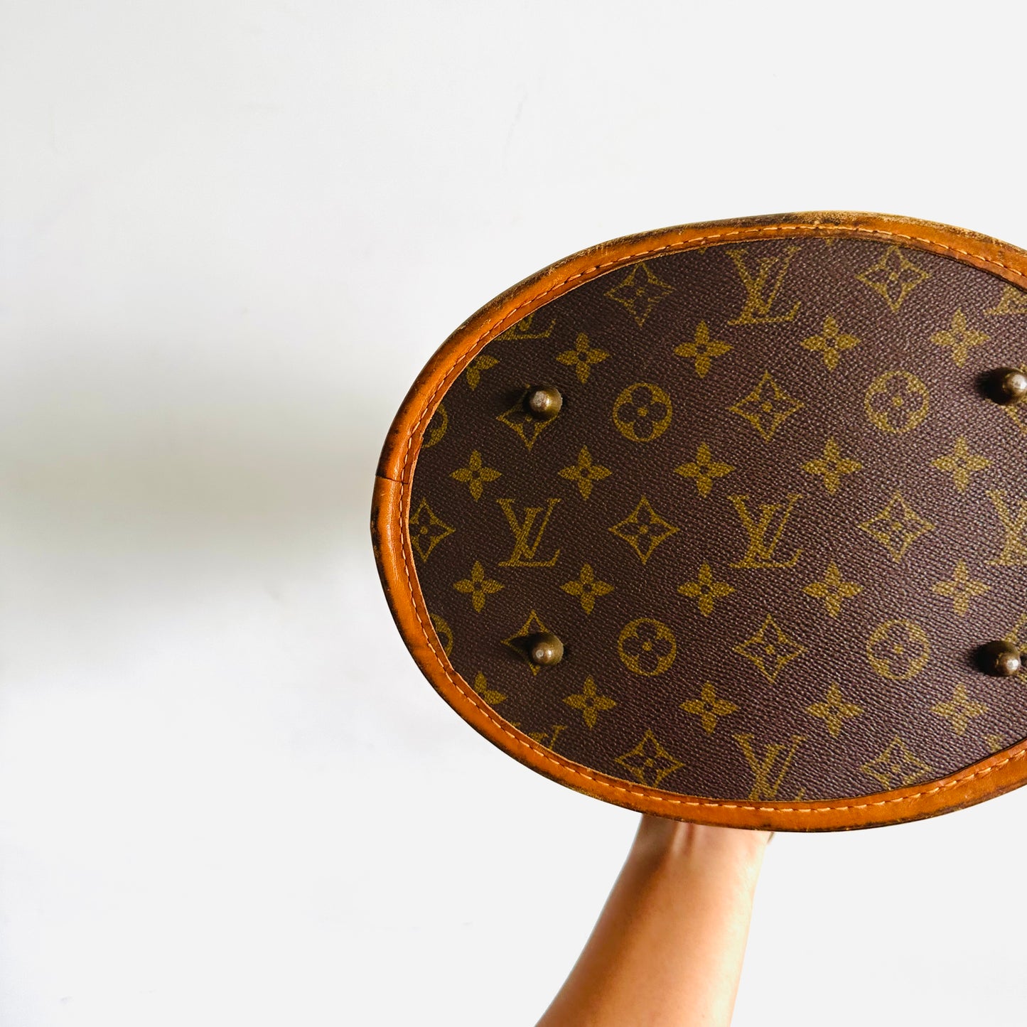 Louis Vuitton LV French Company Bucket Monogram Logo Vintage Shoulder Tote Bag