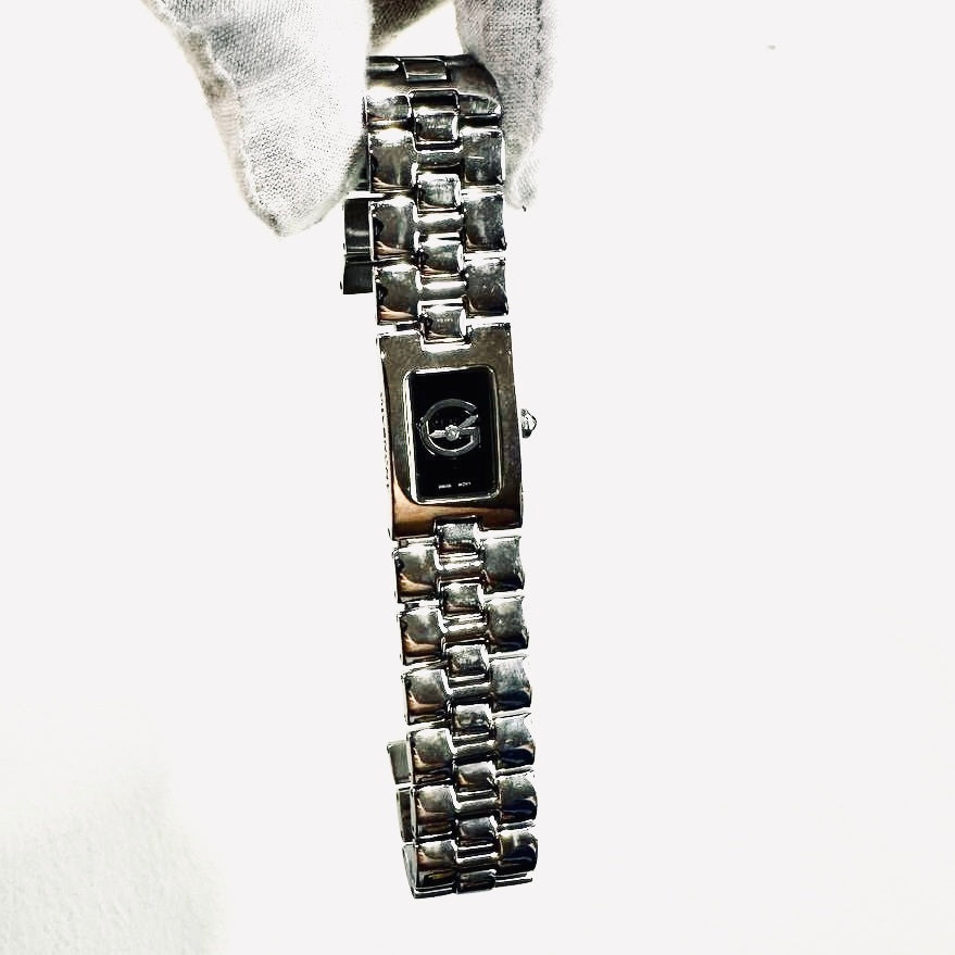 Givenchy Black Rectangular Dial Monogram Logo Stainless Steel Bracelet 17MM Quartz Watch